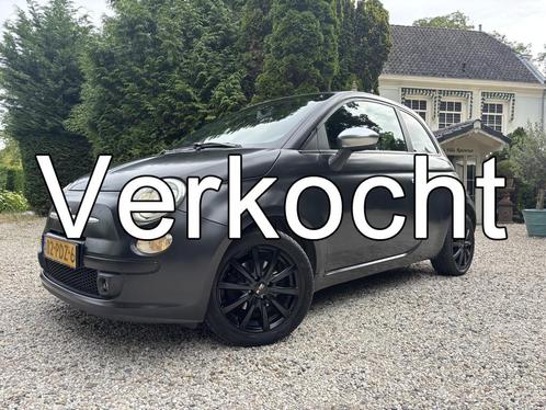 Fiat 500 0.9 TwinAir Blackjack / Mat zwart / Leder / Climate, Auto's, Fiat, Bedrijf, Te koop, ABS, Airbags, Airconditioning, Alarm