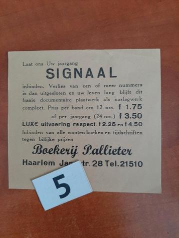 Signaal  Losse folder om het blad te laten inbinden. HAARLEM beschikbaar voor biedingen