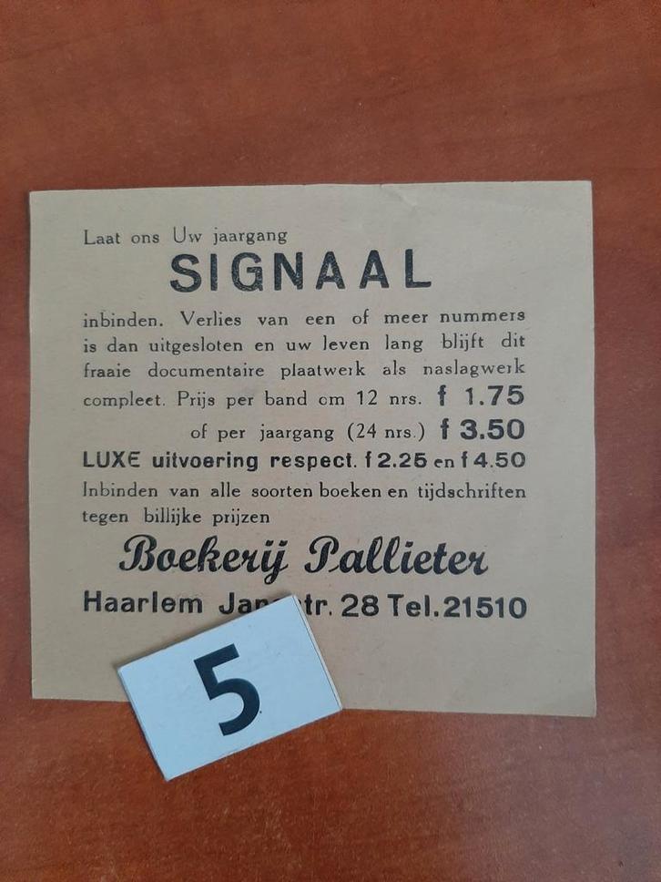 Signaal  Losse folder om het blad te laten inbinden. HAARLEM, Verzamelen, Militaria | Tweede Wereldoorlog, Overige soorten, Boek of Tijdschrift