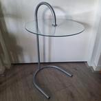 Vintage Ikea Design bijzettafel Ry chroom en glas Memphis, Minder dan 55 cm, Rond, Ophalen of Verzenden, 60 cm of meer