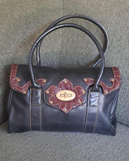 Mooie dames tas van Gabor, echt leer zwart, Sieraden, Tassen en Uiterlijk, Tassen | Damestassen, Zo goed als nieuw, Handtas, Zwart