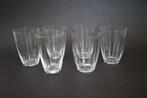 Mid Century vintage 2x3 waterglas kristal geslepen streep, Glas of Glazen, Ophalen of Verzenden, Effen, Glas