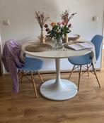 Witte ronde tafel, Huis en Inrichting, Tafels | Eettafels, L, 100 tot 150 cm, Kunststof, Rond