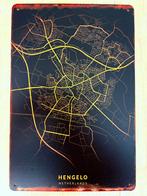 Vintage bord plattegrond van Hengelo (20x30cm), Minder dan 50 cm, Oorspronkelijke maker, Nieuw, Ophalen of Verzenden