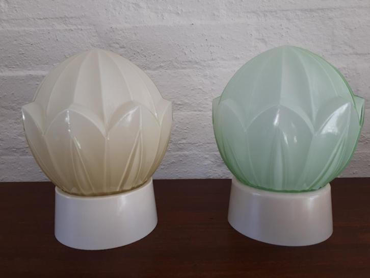 Vintage retro plafondlamp Thabur Art Deco Design jaren 50-60, Huis en Inrichting, Lampen | Plafondlampen, Zo goed als nieuw, Glas