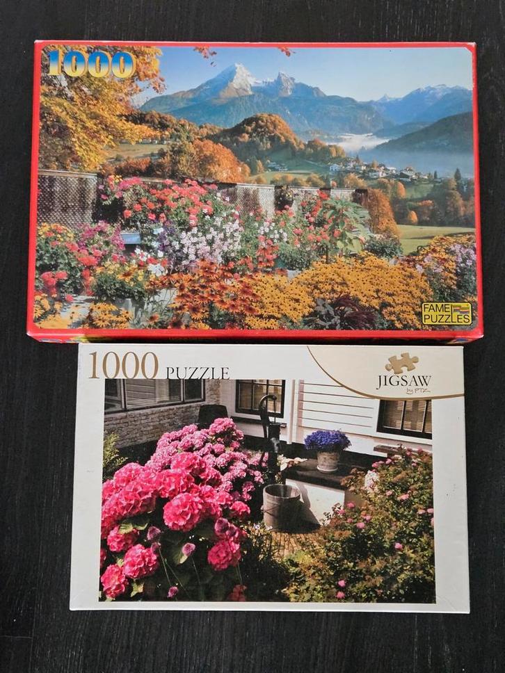 Twee Legpuzzels 1000 stukjes, Hobby en Vrije tijd, Denksport en Puzzels, Zo goed als nieuw, Legpuzzel, 500 t/m 1500 stukjes, Ophalen of Verzenden