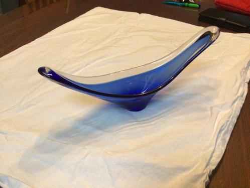Bayel France kristal blauw glazen schaal, Antiek en Kunst, Antiek | Glas en Kristal, Ophalen of Verzenden