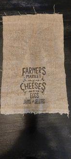 Shabby linnen doekje 30x48 met opdruk als nieuw !, Huis en Inrichting, Ophalen of Verzenden, Zo goed als nieuw, Wit, Vierkant