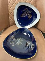 Vintage Schalen Set - Blauw met Gouden Decoratie, Huis en Inrichting, Woonaccessoires | Schalen en Manden, Porselein of Keramiek