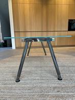 Glazen tafel/bureau gallant, Huis en Inrichting, Ophalen, In hoogte verstelbaar, Gebruikt, Bureau