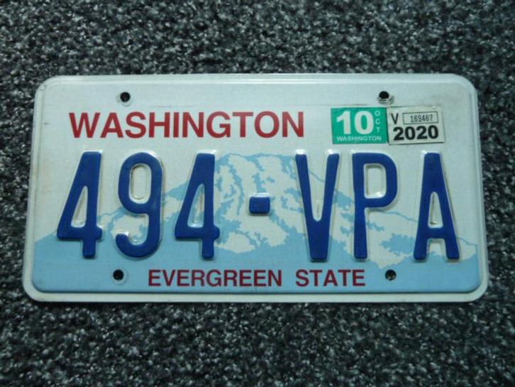 Kentekenplaat licenseplate Washington 2 USA, Verzamelen, Automerken, Motoren en Formule 1, Gebruikt, Auto's, Verzenden