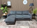 “GRATIS LEVERING” Gave grijze ribstof hoekbank! 200x130, Hoekbank, Driepersoons, Zo goed als nieuw, 200 tot 250 cm