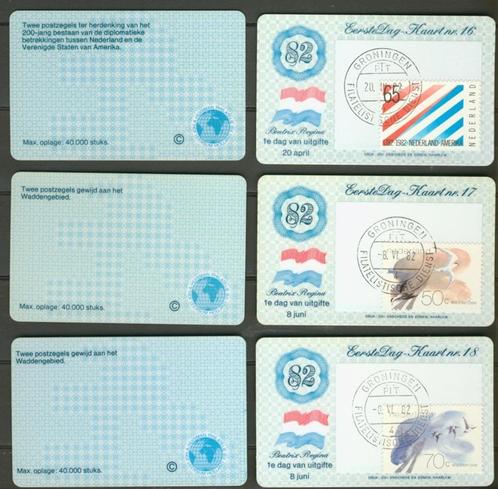 Eerstedag Kaart Nr.16-17-18 1982 Filatelistische Dienst EK-6, Postzegels en Munten, Postzegels | Nederland, Gestempeld, Ophalen of Verzenden