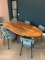 Teakhouten ovale eettafel, Huis en Inrichting, Tafels | Eettafels, Ophalen, 100 tot 150 cm, Teakhout, 200 cm of meer