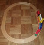 Houten treinbaan circus, Kinderen en Baby's, Speelgoed | Houten speelgoed, Ophalen of Verzenden, Zo goed als nieuw, Overige typen