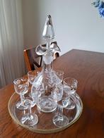 likeurtje 6 glazen, karaffen en glazen plaatje., Antiek en Kunst, Ophalen