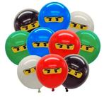 ninjago latex (10x)+ 3 x folieballon nr N568a, Hobby en Vrije tijd, Feestartikelen, Ophalen of Verzenden, Nieuw, Versiering, Verjaardag