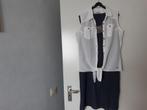 Linnenjurkje blauw M met zilverkleurige versiering+ blouse L, Maat 38/40 (M), Blauw, Ophalen of Verzenden, Zo goed als nieuw