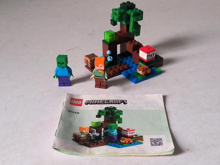 LEGO Minecraft 21240 het moeras avontuur, Kinderen en Baby's, Speelgoed | Duplo en Lego, Gebruikt, Lego, Complete set, Ophalen of Verzenden