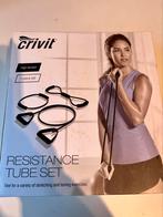 Crivit resistance tube set fitness, Sport en Fitness, Fitnessmaterialen, Ophalen of Verzenden, Zo goed als nieuw, Weerstandband