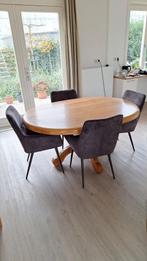 Massief ovale eiken eettafel, Huis en Inrichting, Tafels | Eettafels, Ophalen, 100 tot 150 cm, Eikenhout, Zo goed als nieuw