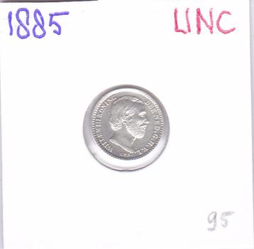 Schitterende 10 cent 1885 Willem 3 UNC voor 95 euro beschikbaar voor biedingen