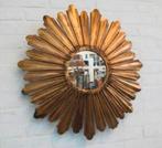 Vintage Spiegel brass messing zonnen spiegel jaren 60., Ophalen of Verzenden