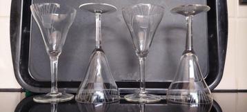 Vintage wine Kristal Tulip Cocktail Glazen - Set van 4 beschikbaar voor biedingen