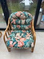 Set van 4 bamboe fauteuils met kussens, Huis en Inrichting, Fauteuils, Ophalen of Verzenden, Zo goed als nieuw, Minder dan 75 cm