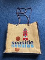 Vintage tas met vuurtoren 35x45 jute achtig strandtas, Ophalen of Verzenden, Gebruikt, Beige, Shopper