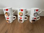 6 Tintin mokken, Ophalen, Zo goed als nieuw, Overige stijlen, Kop(pen) en/of Schotel(s)