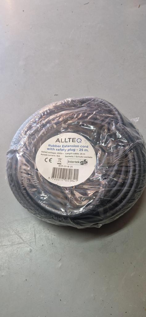 Verlengkabel professioneel 25m Allteq BYP-01-B-25, Doe-het-zelf en Verbouw, Elektra en Kabels, Nieuw, Kabel of Snoer, Ophalen of Verzenden