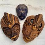 Javaanse Batik Maskers, Antiek en Kunst, Kunst | Beelden en Houtsnijwerken, Ophalen of Verzenden