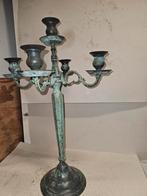 Antieke 5-armige kandelaar, Antiek en Kunst, Ophalen of Verzenden, Koper of Brons