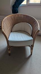 Grote Rotan Stoel met Kussen, Gebruikt, 75 tot 100 cm, Ophalen of Verzenden, Landelijk