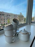 Thee - koffie set - wit met goud randje - klassiek, Ophalen of Verzenden