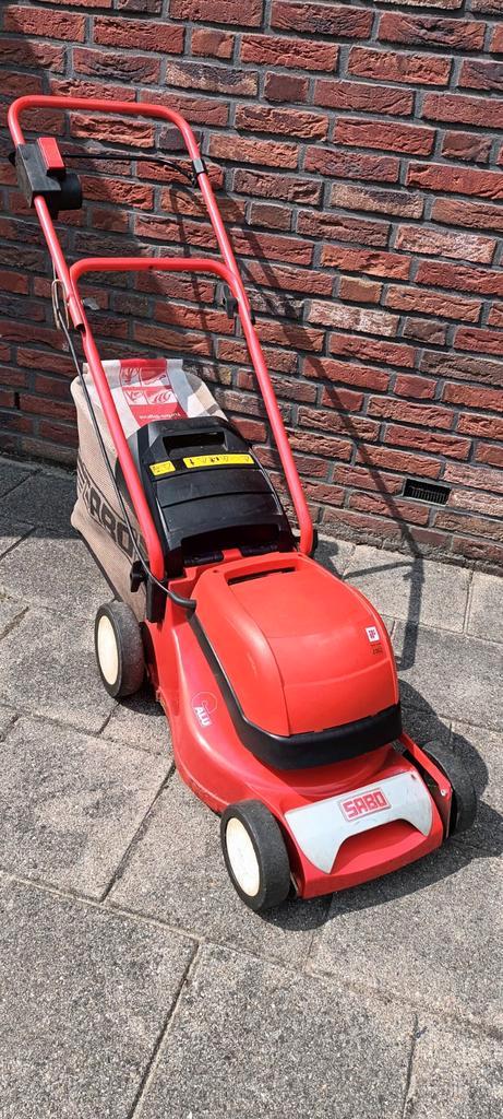 ZEER NETTE. SABO TURBOSTAR 36EL ELECTRISCHE GRASMAAIER, Tuin en Terras, Grasmaaiers, Zo goed als nieuw, Cirkelmaaier, Opvangzak