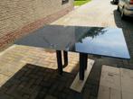 tafel met glazen n blad, Huis en Inrichting, Tafels | Eettafels, Ophalen, Gebruikt, 50 tot 100 cm, Glas