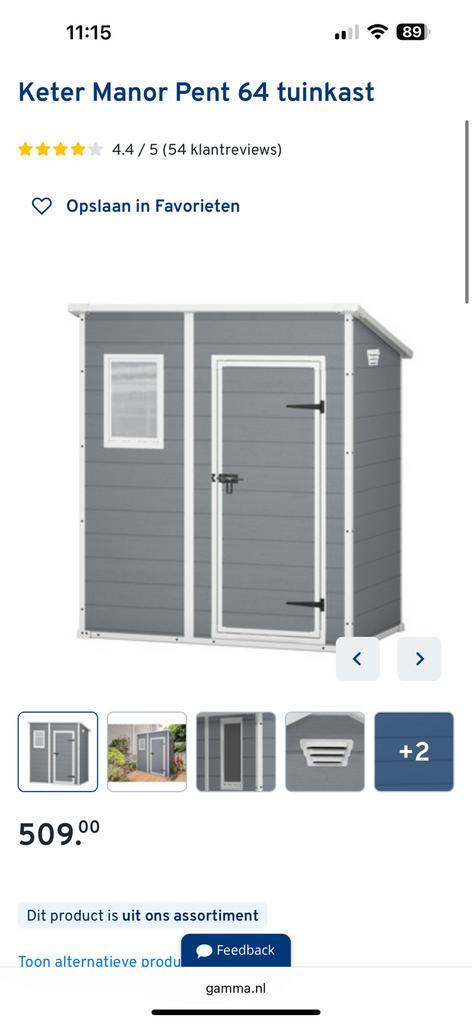 Keter manor pent 6x4 64 tuinberging in zeer nette staat., Tuin en Terras, Tuinhuizen, Zo goed als nieuw, Schuur, Kunststof, Minder dan 250 cm