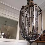 Bruin, staal, hanglamp, Huis en Inrichting, Lampen | Kroonluchters, Ophalen, Zo goed als nieuw