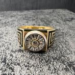14 karaat gouden ring prachtig model heren, Ophalen of Verzenden