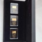 Casette met 3 x 1/100 ounce 999.9 goudbaar, Ophalen of Verzenden, Goud