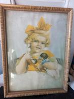 oude afbeelding meisje met pop, Ophalen of Verzenden