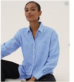 Marks&Spencer overhemd blouse blauw wit gestreept mt XS /S, Marks & spencer, Zo goed als nieuw, Maat 34 (XS) of kleiner, Verzenden