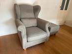 Oorffauteuil wingback stoel met hocker ottoman poef, Huis en Inrichting, Ophalen, Gebruikt, 100 tot 125 cm, Klassiek