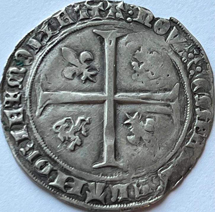 Graafschap Vlaanderen schaarse braspenning Jan zonder Vrees, Postzegels en Munten, Munten | Nederland, Overige waardes, Vóór koninkrijk