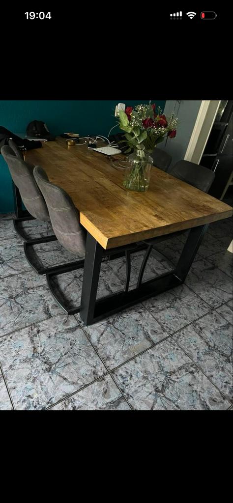 Eethoek mango, Huis en Inrichting, Tafels | Eettafels, Ophalen, Mango, 100 tot 150 cm, 200 cm of meer