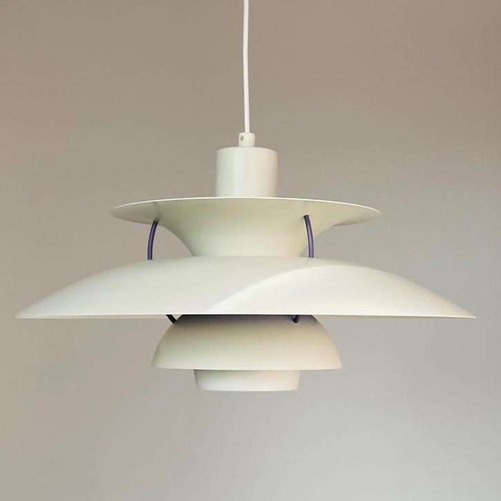 Poulsen PH5 LAMP wit vintage design Denmark MidCentury, Huis en Inrichting, Lampen | Hanglampen, Gebruikt, Minder dan 50 cm, Metaal