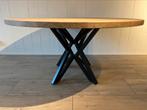 Ronde eiken tafel 7 persoons, Ophalen, Broekerenk 9, t Loo Oldebroek, Nieuw, Tromphout