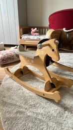 Leuk hobbelpaard beige mer naturel hout, Ophalen of Verzenden, Zo goed als nieuw